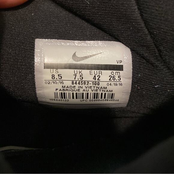 Nike Zoom‎ Devosion White Black Metallic Shoes Men’s 8.5 - Picture 5 of 7